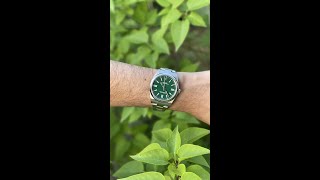 Rolex Oyster Perpetual 41mm Green Wrist Roll  Full review on our channel [upl. by Annua702]