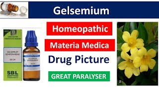 Gelsemium Homeopathic Medicine  Drug Picture  Materia Medica bhms materiamedica [upl. by Bearce]