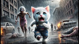 Tragic Kitten Fights Zombies To Save Mother Cat  Sad Ai Cat Story [upl. by Busby270]