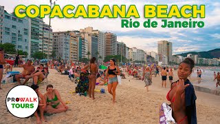 Copacabana Beach Evening Walk  Rio de Janeiro 🇧🇷  4K60fps with Captions [upl. by Ilse834]