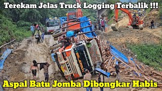 Aspal Batu Jomba Dibongkar  Terekam Jelas Truck Logging Terbalik Di Batu Jomba [upl. by Aivad]