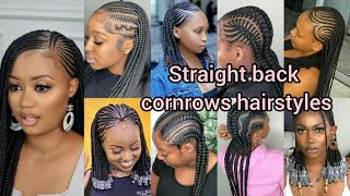 Hottest straight back hairstyles  Cornrows braids hairstyles  All back cornrows styles [upl. by Anilat697]