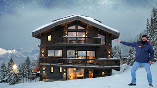 Inside Courchevels Most Luxurious SkiinSkiOut Designer Chalet with indoor pool cinema room etc [upl. by Sitruk933]