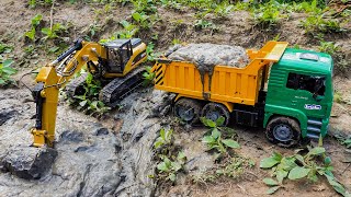 MOBIL TRUK TRONTON SCANIA RC MUAT PASIR SIMULASI EXCAVATOR LOADER RC [upl. by Crelin]