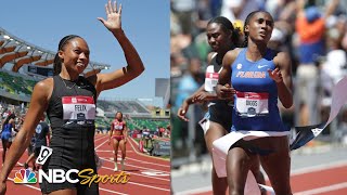 Allyson Felix secures Worlds spot while teenager Talitha Diggs rallies in 400m epic  NBC Sports [upl. by Akoek]