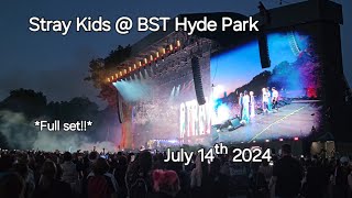 ❤️ Stray Kids  BST Hyde Park 2024 🖤 Full set 4K  July 14ᵗʰ 2024 StrayKidsbsthydepark straykids [upl. by Lenra]