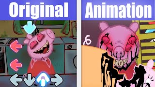 Friday Night Funkin Peppa Pig  PEPPA EXE Bacon Song  Gameplay x Animation Comparison [upl. by Daigle]