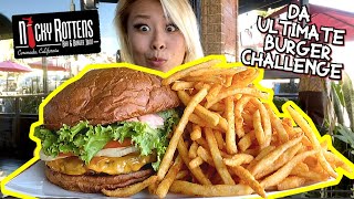 DA ULTIMATE BURGER CHALLENGE at Nicky Rottens in Coronado CA RainaisCrazy [upl. by Nniw]