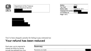 How to understand your CP30 Notice The IRS charged a penalty for underpaying estimated taxes [upl. by Brower256]