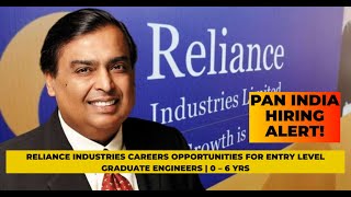 Reliance Industries Careers Opportunities for Graduate Engineers  Exp 0 – 6 yrs  careerwithmogha [upl. by Eirised]