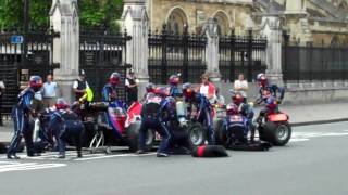 Mark Webber Parliament Square F1 Pit Stop w Red Bull Racing [upl. by Aleahpar]