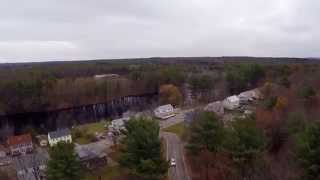 Gray Fall Day in Somersworth New Hampshire Aerial Drone Footage of small town America [upl. by Florentia808]