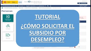 TUTORIAL ¿Cómo solicitar el subsidio por desempleo [upl. by Neila]