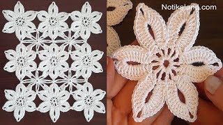 Crochet flower tutorial How to join motifs [upl. by Derej38]