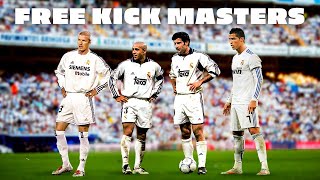 LEGENDARY REAL MADRID FREEKICKS  Cristiano Ronaldo Beckham Roberto Carlos amp Figo [upl. by Zeuqirdor]