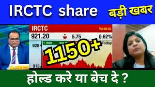 IRCTC share latest news today IRCTC share news today Target price share analysis buy or sell [upl. by Thorwald61]