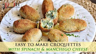 Spinach amp Manchego Cheese Spanish Croquettes Tapas Recipe [upl. by Anoj405]