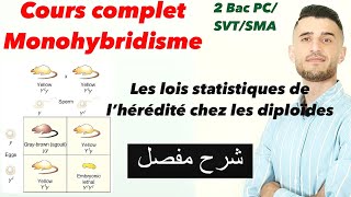 Cours complet les lois statistiques de l’hérédité Monohybridisme 2 Bac شرح مفصل ومبسط [upl. by Dov]