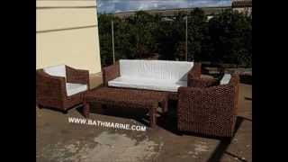 BATHMARINEES Muebles RATTAN NATURAL Y SINTETICO MIMBRE Terraza Jardín Sofas Sillones Tumbona Barato [upl. by Arratal]