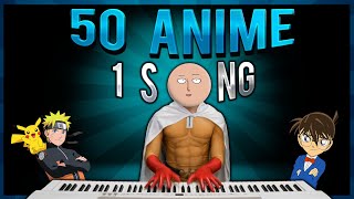 50 ANIME in 1 SONG in 5 minutes [upl. by Brandwein620]