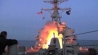 US Navy Destroyer launches Tomahawk cruise missiles [upl. by Gerhard201]