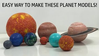 HOW TO MAKE PLANETS OF THE SOLAR SYSTEM FOR SCIENCE PROJECTS amp AEROSPACE EXHIBITIONS  EASY WAY [upl. by Atirak]