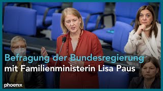 Bundestag Regierungsbefragung mit Bundesfamilienministerin Lisa Paus [upl. by Chuu]