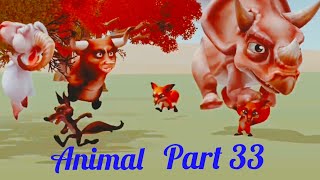 The animals fighting video cartoon The animal was rabbit tiger rhinoceros hippopotamus part 33 [upl. by Ripley971]