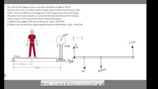 Ch 8  Torque  Summing Torques and Forces To Solve a Problem [upl. by Asirralc]