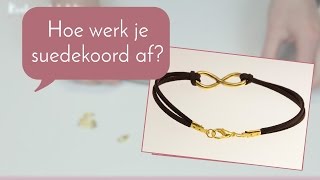 Sieraden maken met Kralenwinkel Online  suedekoord afwerken [upl. by Luy587]