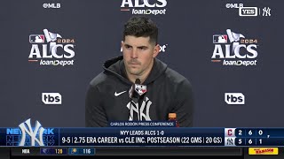 Carlos Rodón recaps his dominant start in Game 1 of the ALCS against the Guardians [upl. by Akkahs]