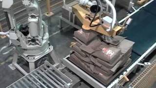 Bag Palletizing with Cardboard Trays amp Cap by ICON Robotics [upl. by Crist]