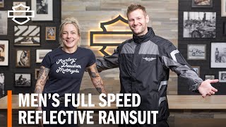 HarleyDavidson Mens Full Speed Reflective Rain Suit Overview [upl. by Cypro305]