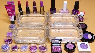 PURPLE Collection  Mixing Lip sectionglitter Section and Nail section Shadow Section into Slime [upl. by Adnesor]