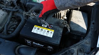 Hyundai Getz  Battery Replacement [upl. by Neddra875]