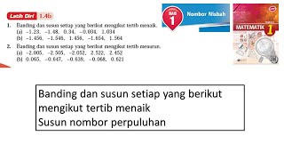 Matematik Tingkatan 1 Bab1 Nombor Nisbah 14b Banding dan susun perpuluhan mengikut tertib menaik [upl. by Weisbrodt]