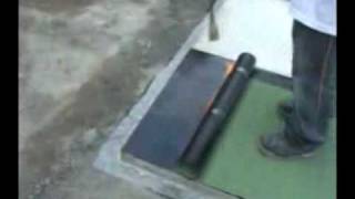 Torch applying bituminous sheet waterproofing membrane [upl. by Nivrek999]