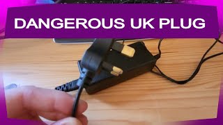 Dangerous unfused UK Plug and flex PAT Testing tutorial Electric shock risk [upl. by Brubaker]