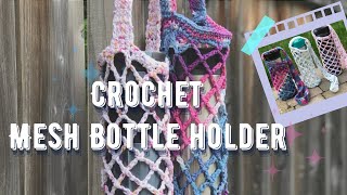 Mesh Bottle Holder  Crochet Tutorial  Chelsea Crafts Inc [upl. by Androw]