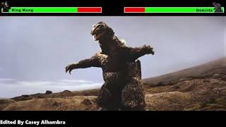 King Kong vs Godzilla 1962 Final Battle with healthbars [upl. by Mathias]