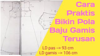 Pola Baju Gamis Terusan Praktis LD 106 [upl. by Primaveria]