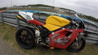 Ducati 996  Lowside Crash  Hungaroring  20151009 [upl. by Ierdna]