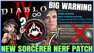 Diablo 4  CONFIRMED New BIG Sorcerer Nerfs amp Buffs  Lightning Spear Frozen Orb Changes Breakdown [upl. by Nayarb]