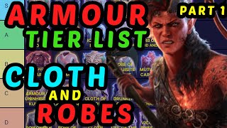 ARMOR TIER LIST  Robes Clothes and Cloth  BG3 Honour Mode Guide  Part 1 [upl. by Sapowith]