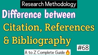 Difference Between References And Citations  Citation Vs Bibliography [upl. by Keene]