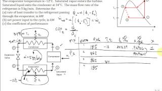 Calc Vapor Compression Refrigeration Cycle R134a [upl. by Harley536]