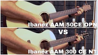 Nowe rozdanie gitar akustycznych Ibanez 2024  Ibanez AAM 50CE vs Ibanez AAM 300 CE [upl. by Ydeh]