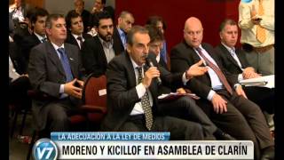 Visión 7 Moreno y Kicillof en la asamblea de Clarín [upl. by Rockey]