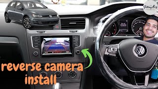 VW Golf Reverse Camera Install FACTORY SCREEN [upl. by Ettelegna]