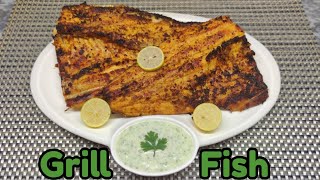 Grilled Fish Recipe  Original Restaurant Style BBQ Grilled Fish  گرل فش ریسپی  Recooking Reviews [upl. by Llezniuq]